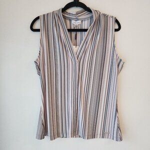 NWT Calvin Klein Pink Sleeveless Blouse Top Shirt Career Shirt Professional M